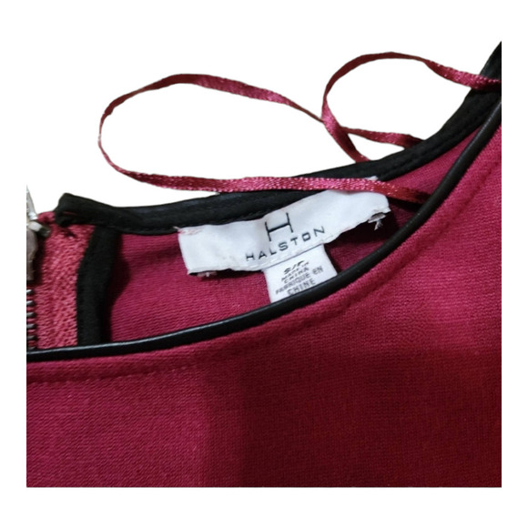 H Halston A-Line Dress Cranberry Short Sleeve Size small - Picture 4 of 7
